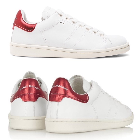 Isabel Marant Shoes - 🎉HP🎉 Isabel Marant Red & White Bart Sneakers